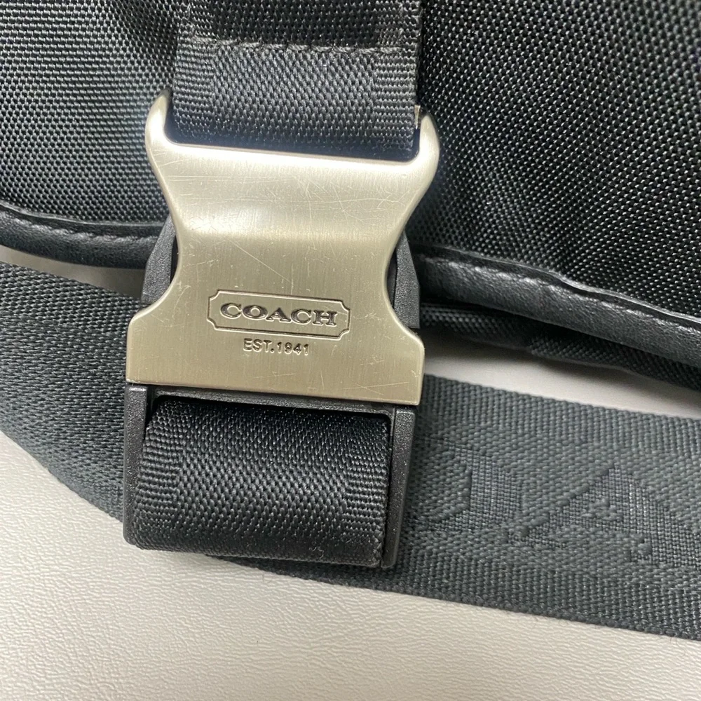 Coach Voyager Black Messenger Bag/ Travel Bag With Silver Accents - NWOT